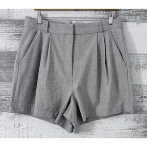 Abercrombie & Fitch Curve Love Tailored Pleated Women's 32/14 Dress Shorts Gray